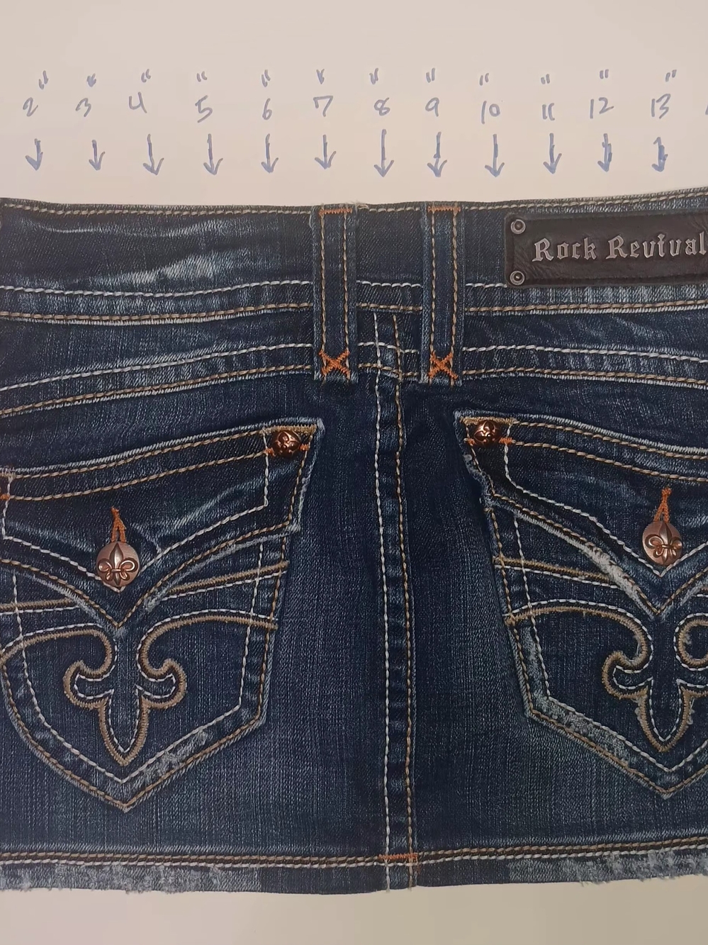 Rock Revival Dark Wash Denim Mini Skirt - Blue